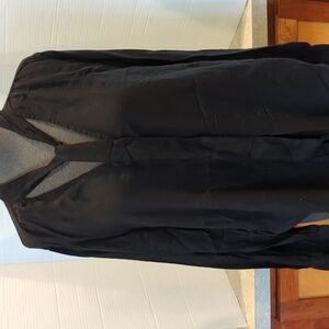 Cloth and Stone long sleeve Tie Front BLACK Blouse. Size Large NEW